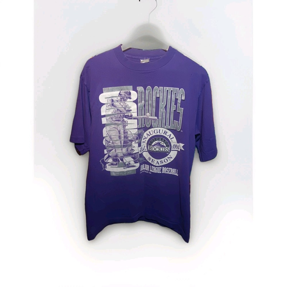 Vintage 90s Inaugural Season Colorado Rockies MLB Shirt Size Large Made In USA