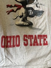 Vintage Snoopy Ace Pilot Ohio State Buckeyes Cartoon Peanuts T Shirt XL (Desc.)