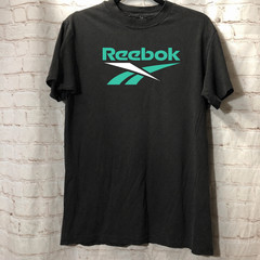 Vintage Reebok Spellout Logo Black Green Shirt – Men’s Size XL
