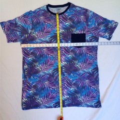 FOUNDRY SUPPLY 2XLT PURPLE / BLUE FERN PATTERN POCKET T