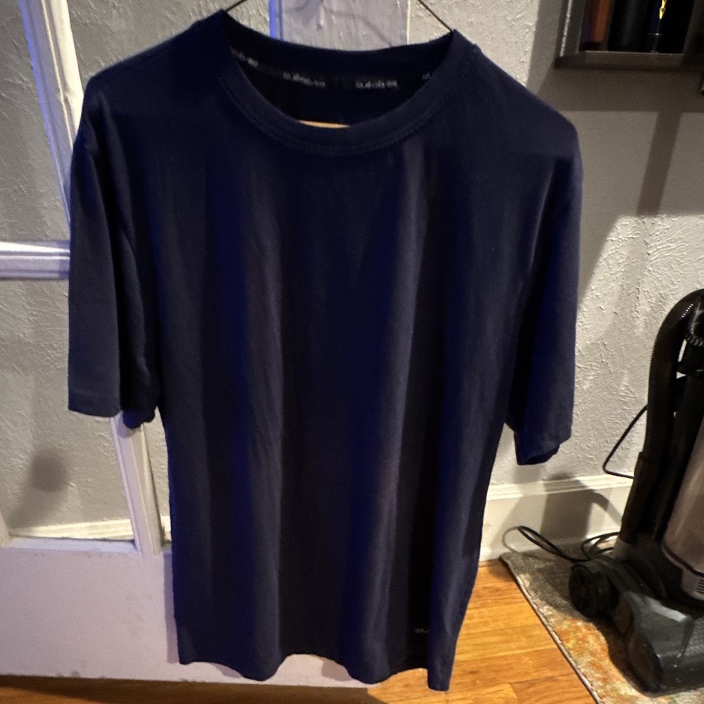 Quiksilver Men’s Navy Blue Solid Logo Crew Neck Short Sleeve T-Shirt Size M/M