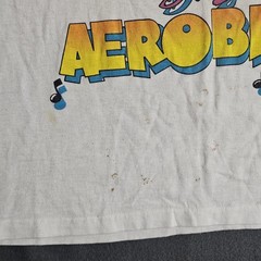 Vtg Stained 1987 3xSun Large White California Raisins “Dancing Aerobics” T-Shirt
