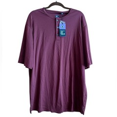 Westport NWT Men’s No-Tuck LustreTech Stretch Cotton Short Sleeve Henley Shirt