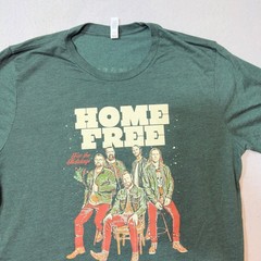 Home Free Graphic T-Shirt Unisex XL Green Excellent For the Holidays Band Tee
