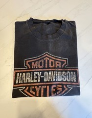 VTG ‘98 Harley-Davidson Motorcycles Badge Logo T-shirt Sz L Black Biker Chopper
