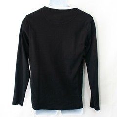 Lindbergh Contrast T Shirt Mens Small S Black Long Sleeve Cotton Casual H06