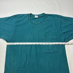 VTG BVD Shirt Mens Large Turquoise Pocket Crewneck USA Single Stitch Selvedge