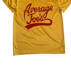 Average Joes Men’s Size M Dodgeball Yellow V-Neck Costume Satin Shirt Jersey