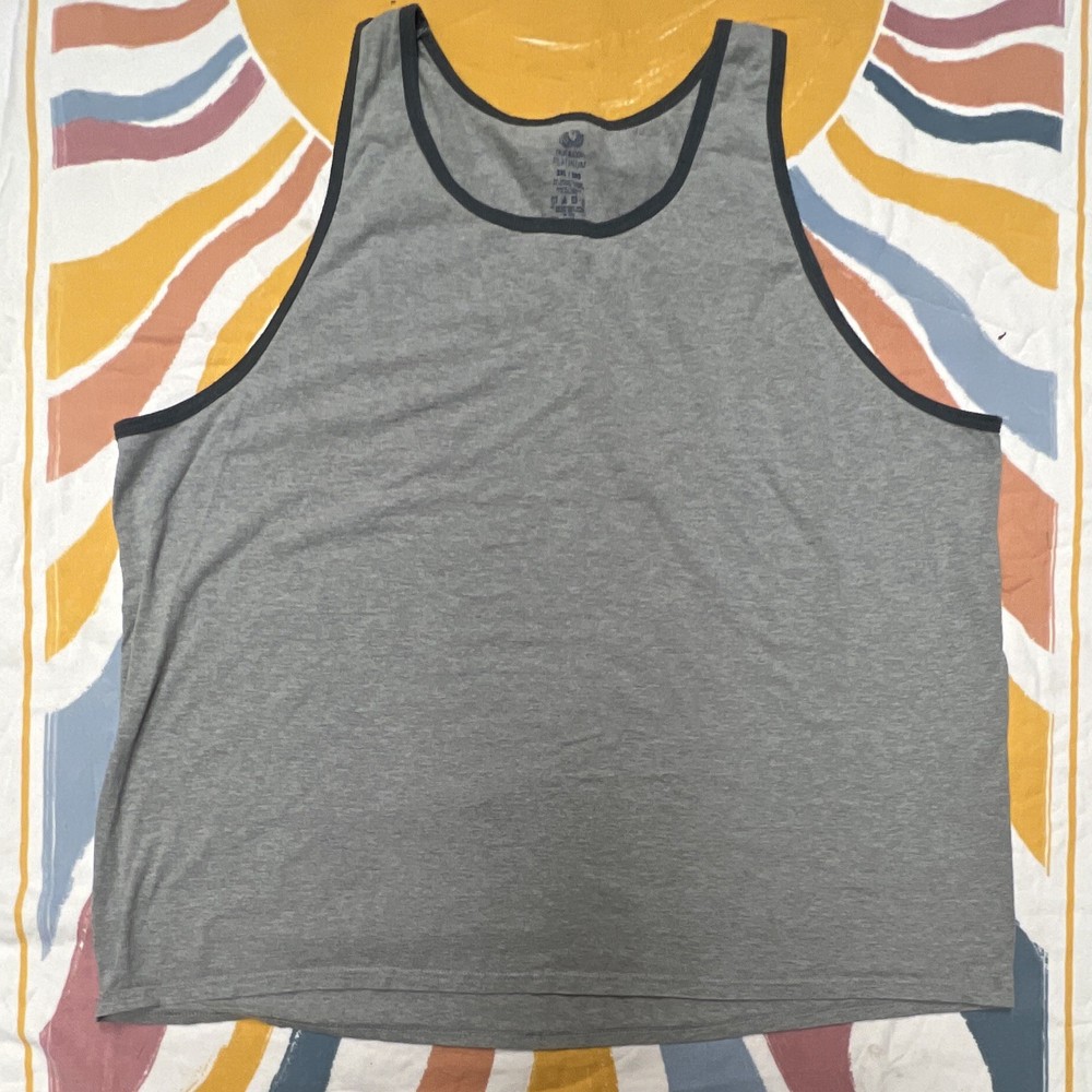 Fruit of the Loom Platinum Men’s Gray 3XL Jersey Cotton/Poly Scoop Neck Tank