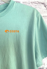 Costa Del Mar T-Shirt Mens Size XL Light Blue Crew Neck Short Sleeve Cotton Knit