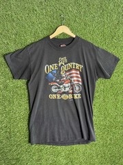 Harley-Davidson 3D Emblem T-Shirt Vintage 80s Bald Eagle Design Size L