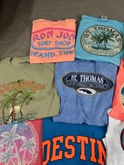 Lot Of 9 T-Shirts Vacation Destination Caribbean Colorful Soft Comfy Sizes Vary