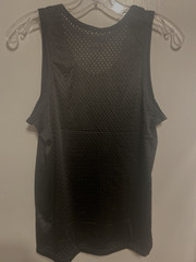 Men’s Mesh Tank Top Quick-Drying Fitness NWOT size Medium US Black Poly stretch