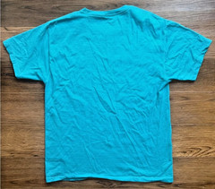 Champion Classic Script Logo Cotton Jersey Tee, Electric Cyan Teal, Medium
