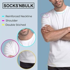 BILLIONHATS 12 Pack Plus Size Men Cotton T-Shirt Short Sleeve Tees (Medium)