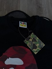 A Bathing Ape BAPE Men’s M Black Red Ape Head Logo Graphic Crew Neck Tee
