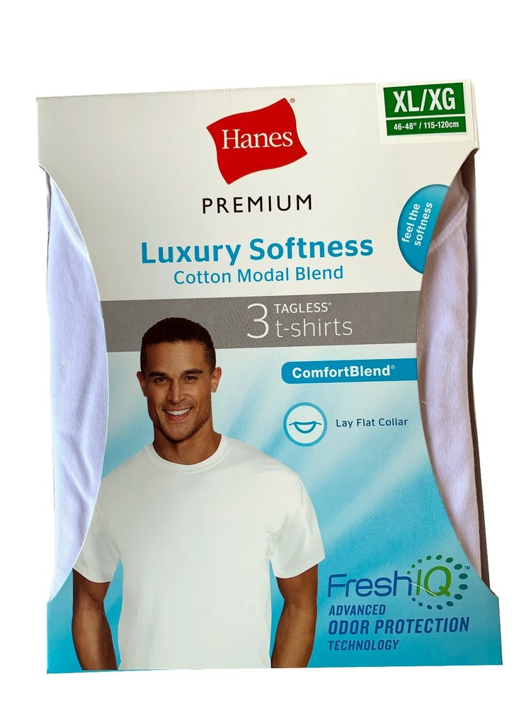 Hanes® Premium® Men’s Cotton Modal Crew Undershirt 3pk “LUXURY SOFTNESS”