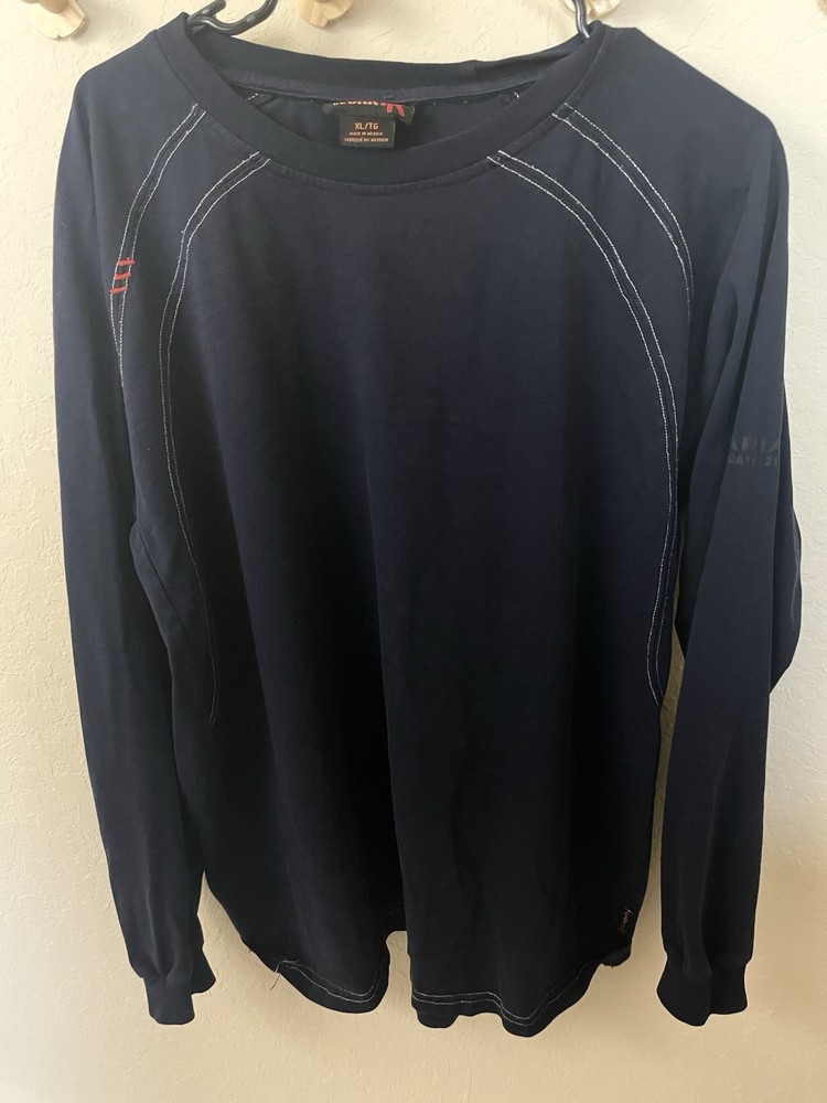 Ariat FR Work Knit Shirt Long Sleeve Men’s XL Navy Blue Cat 2 / 2112 Fire Resist