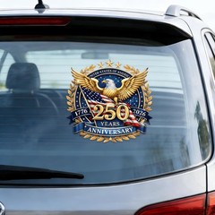 2pcs 250th Anniversary USA Car Decal Sticker, Patriotic Bald Eagle 1776–2026 V