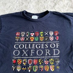 Vintage Oxford University Shirt Tee Mens Large College Crests England 90s Vtg SS