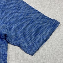 Jhane Barnes Silk T-Shirt Mens Large Blue Striped Crew Neck Short Sleeve