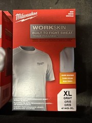 2- Packs Milwaukee Workskin 414G-XL Lightweight Performance Tee Shirt Gray