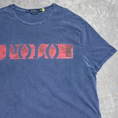 Polo Ralph Lauren Classic Fit T-Shirt Mens XXL Blue Red Stencil Logo