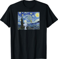 Starry Night Snoopy & Woodstock Balloon T-Shirt