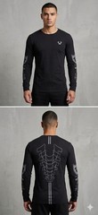 $99 TRUE RELIGION Black MOTO PUFF Horseshoe Long Sleeve Designer Graphic T-shirt
