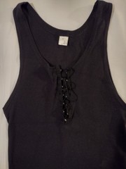 Vintage Men’s Black tank top Black Lace Up Tank Top Men’s Large