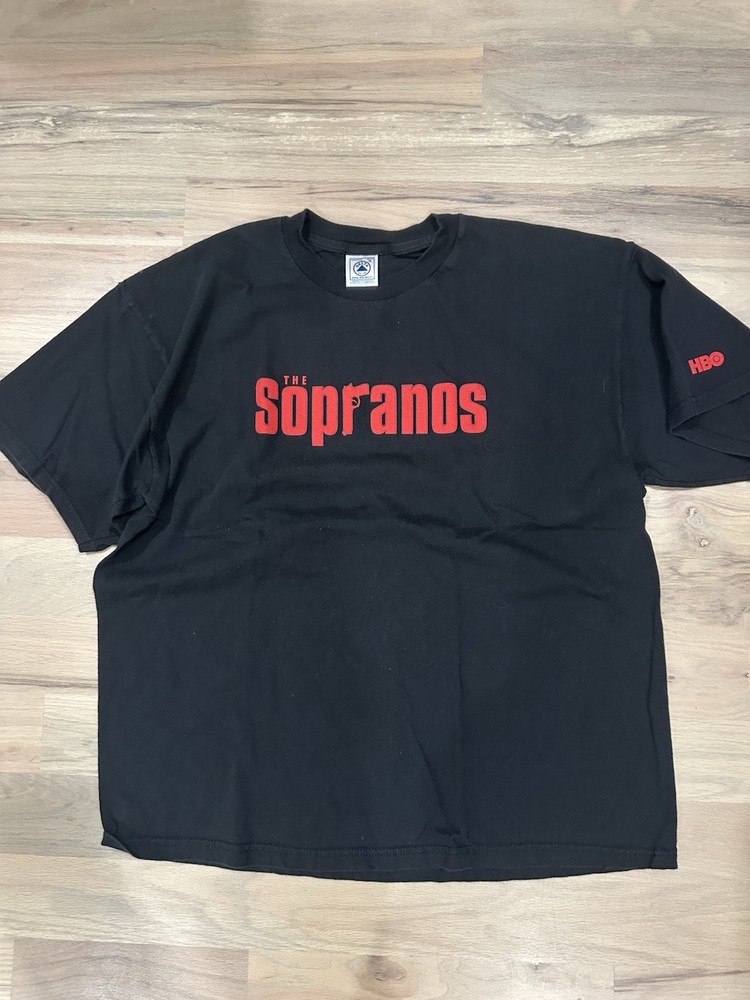 Vintage Y2K The Sopranos HBO Promo Tee Vintage Size XL Black Delta Tag