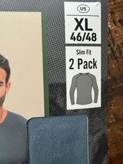Adventuridge Men’s 2-Pack Base Layer Crew Slim Fit Shirt XL
