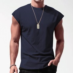Mens Casual Sleeveless T-Shirt Solid Color Vest Tank Tops for Vacation Travel