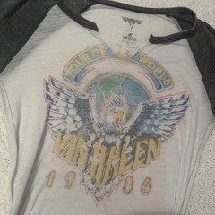 AUTHENTIC Trunk Ltd Van Halen Tour of the World 1984 Raglan Tee Double-Sided S