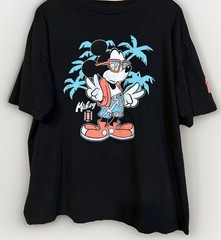 Neff Disney Mickey Mouse Graphic T Shirt Mens XL Black Tropical Skate Streetwear