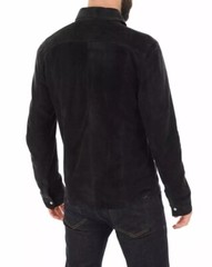 BEST SELLING New Men’s Black Suede Shirt 100% Soft Lambskin Stylish SlimFitShirt