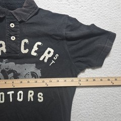 Aeropostale Aero Mercer St Motors 2 Button Black Shirt Y2K Preppy Faded Small