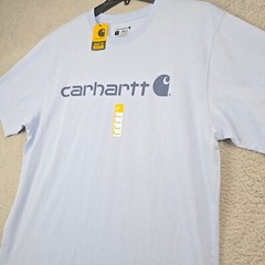 CARHARTT Shirt ADULT LARGE BLUE HEAVYWEIGHT OUTDOOR Rugged WORK WEAR NWT
