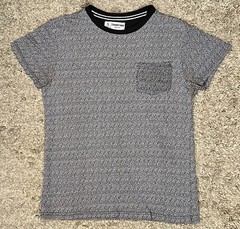 Straight Faded Men’s S Black/White Pattern Crew Neck Front Pocket S/S T-Shirt
