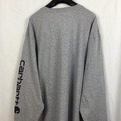 Carhartt Mens T-Shirt 3LX Tall Heather Gray Long Sleeve Graphic Loose Fit K231