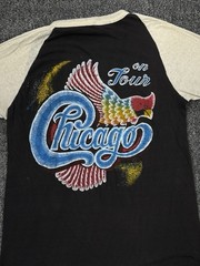 Vtg 70s Chicago Band On Tour Raglan Bootleg L RN 28205 Pakistan Autumn Rainbow