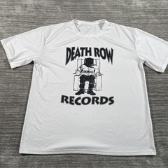 Death Row Records Shirt Mens Medium White Graphic Tee Hip Hop Rap Music