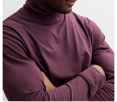 Apt. 9 Premier Flex Long Sleeve Mock Turtleneck Shirt Men’s Sz Large Maroon New
