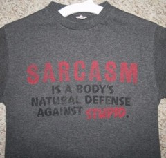 Small Sarcasm Crewneck Tee T-Shirt Delta Pro Weight Solid Graphic Cotton 1488