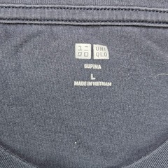 Uniqlo Supima Cotton T-Shirt Men L Navy Blue Short Sleeve Crew Plain Minimal