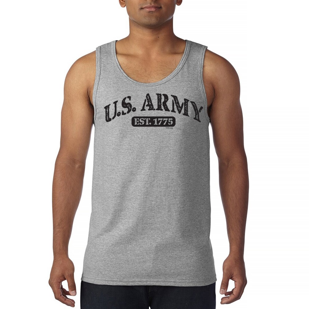 US Army Strong Tank Top Military Veteran DD 214 Patriotic Licensed Men’s Top