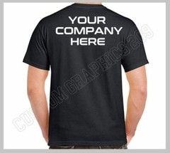 CUSTOM T-SHIRT TRUCKING COMPANY NAME TEXT LOGO FRONT & BACK WHITE DESIGN