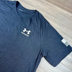 Under Armour UA Freedom Flag Short Sleeve T-Shirt Men’s 3XL Black Loose Fit Crew