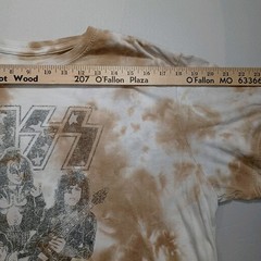 KISS Classic Hard Rock Band Vintage Style Cream Tie Dye T-Shirt Size XL