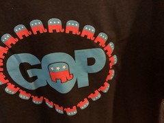 VTG GOP Grand Old Party Elephant SPELL OUT Navy GILDAN T-shirt SZ XL – Cool